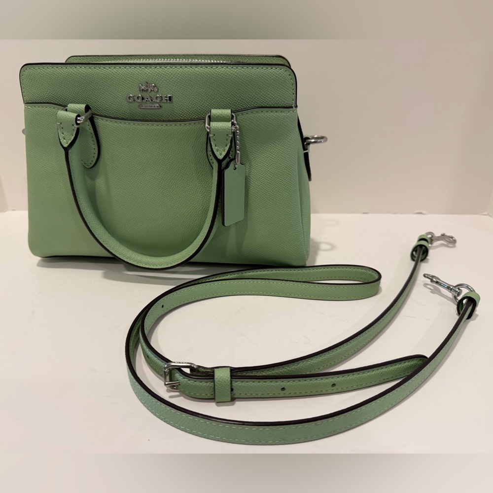 Coach Mini Darcie Carryall Bag in Pistachio Green - Picture 14 of 16
